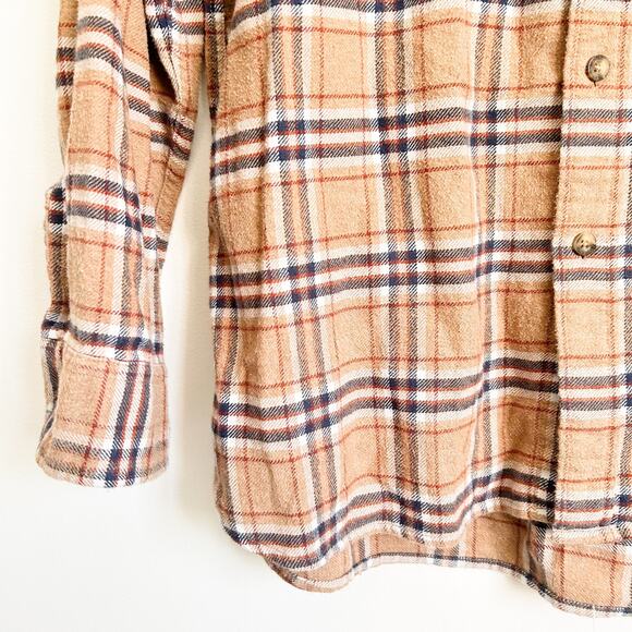 Pendleton Plaid Flannel Button Up Shirt Tan Size M - Picture 4 of 7